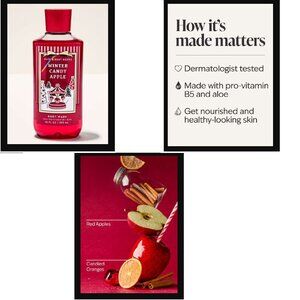 NEW BATH & BODY WORKS - Wimter Candy Apple Body Wash 10oz w/ Vit B & Aloe